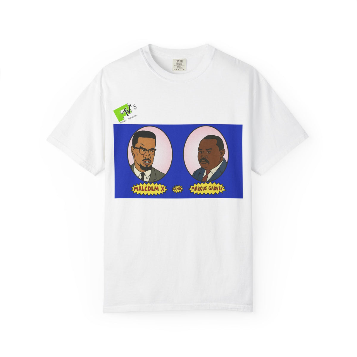 No Laughing Malcolm X & Garvey T-Shirt In White