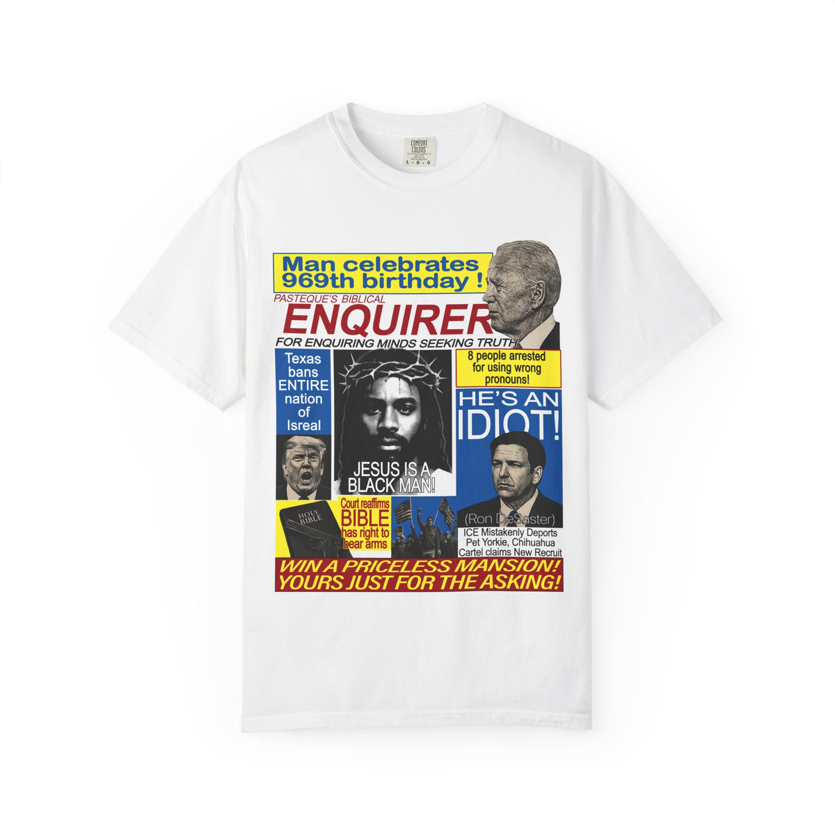 Tabloid News Collage T‑Shirt