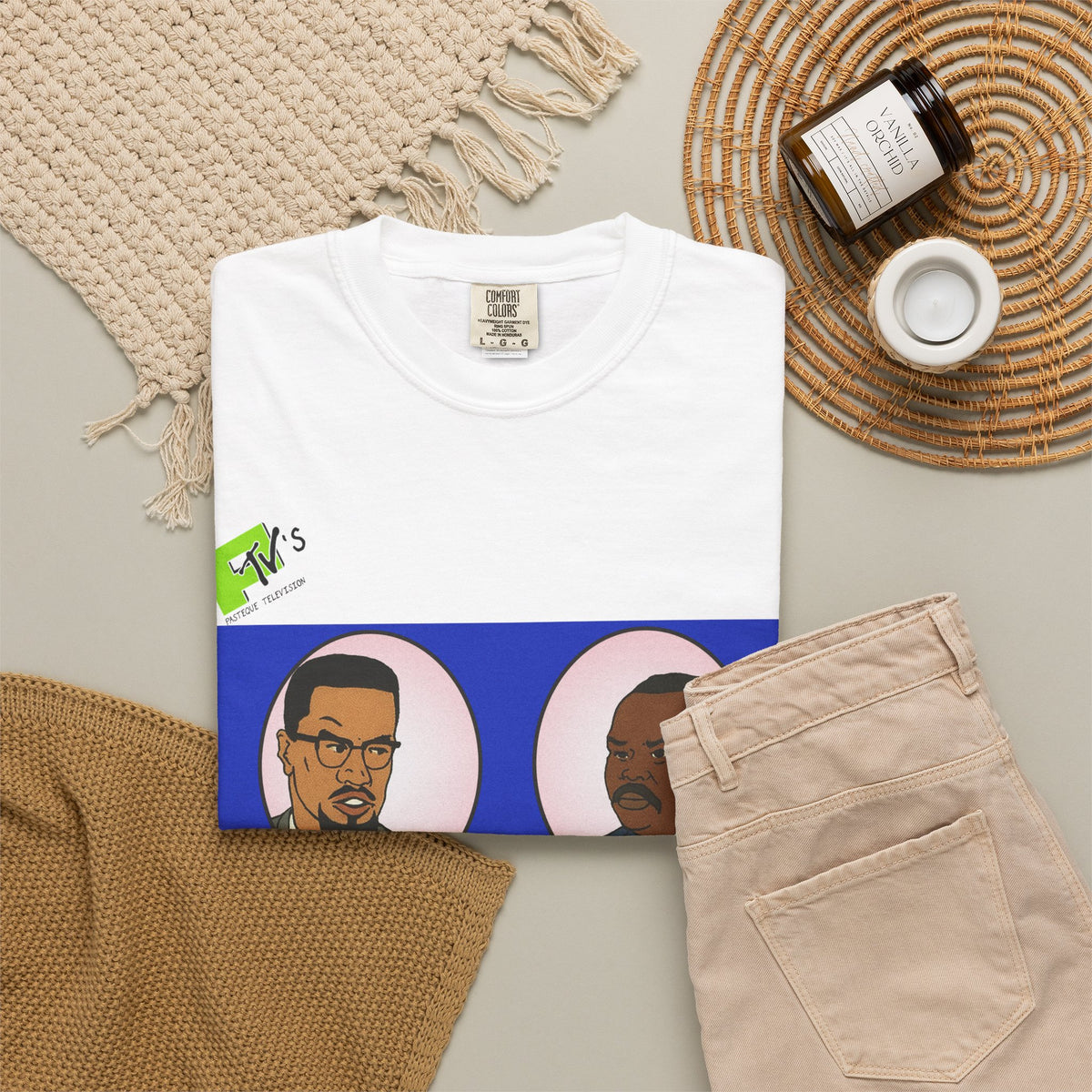 No Laughing Malcolm X & Garvey T-Shirt In White