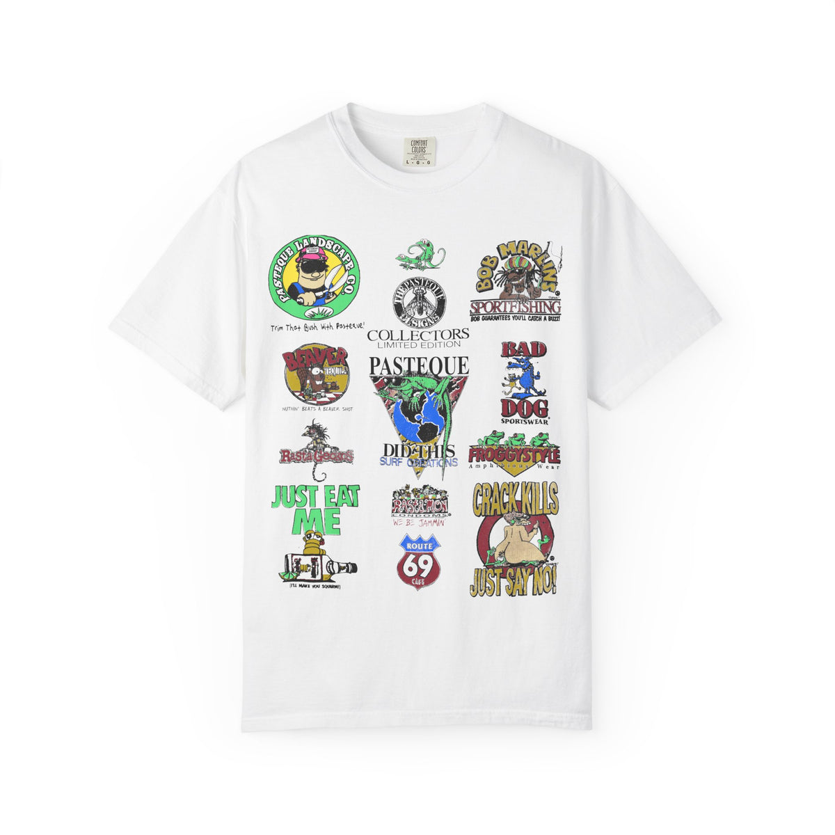 Patchwork Sticker Collage T‑Shirt