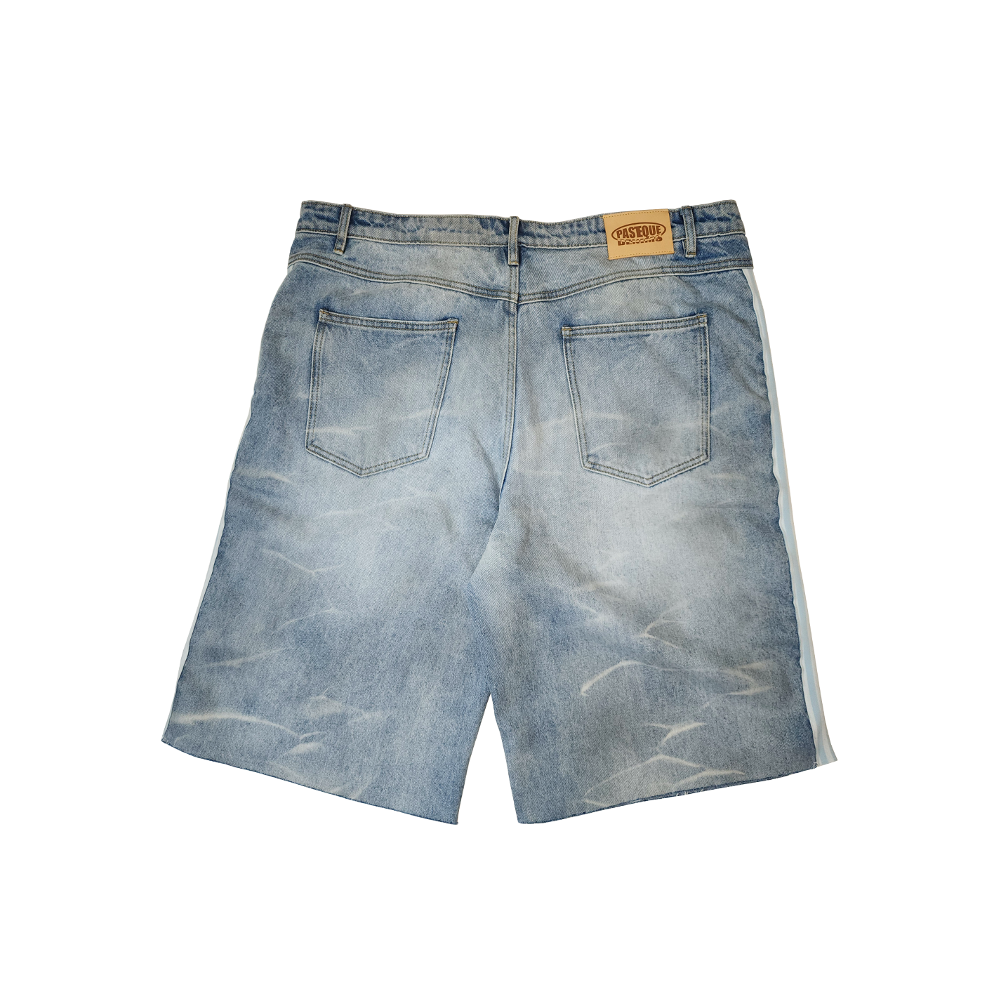 Baggy Pollution Jean Shorts Sky-colored