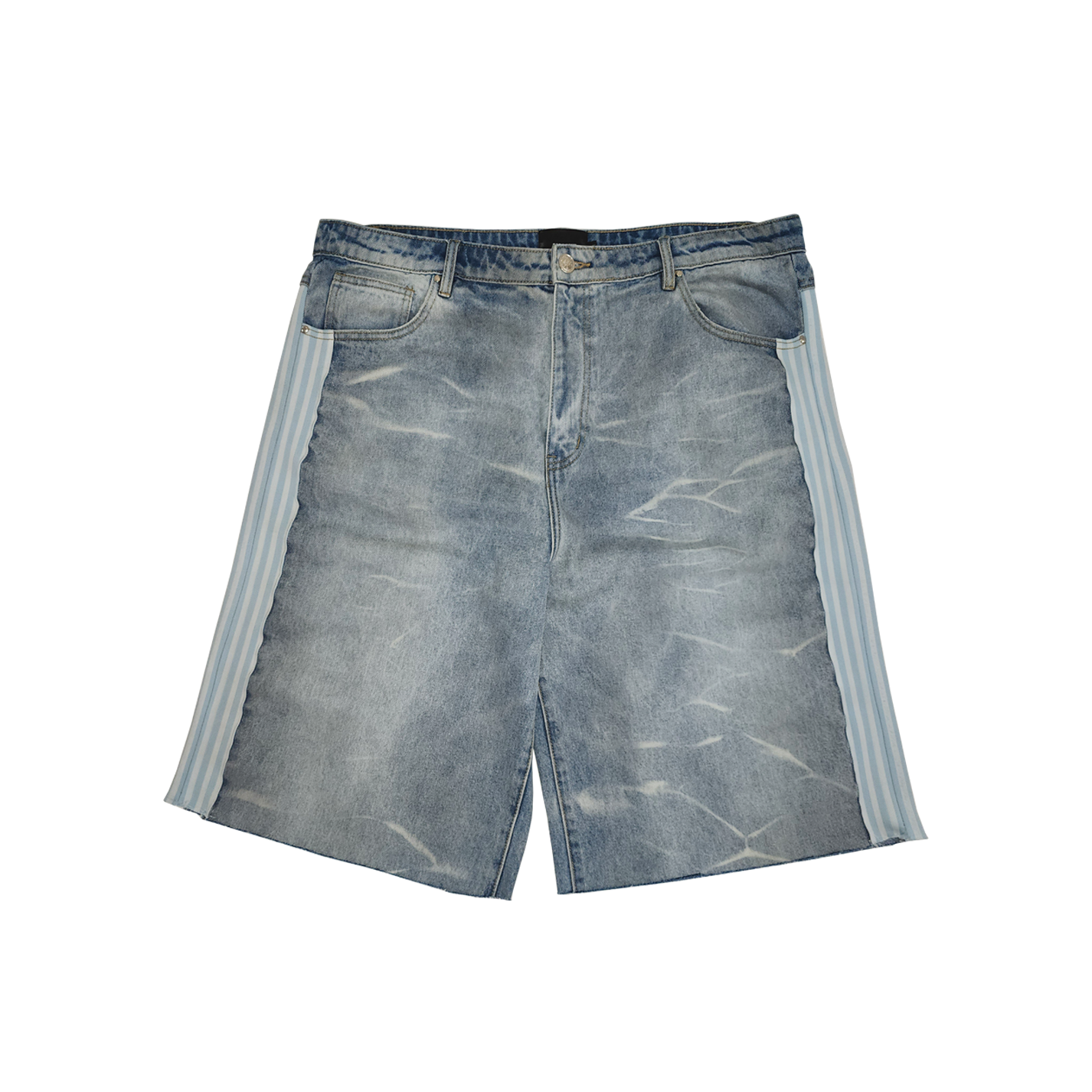 Baggy Pollution Jean Shorts Sky-colored