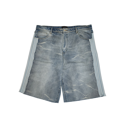 Baggy Pollution Jean Shorts Sky-colored