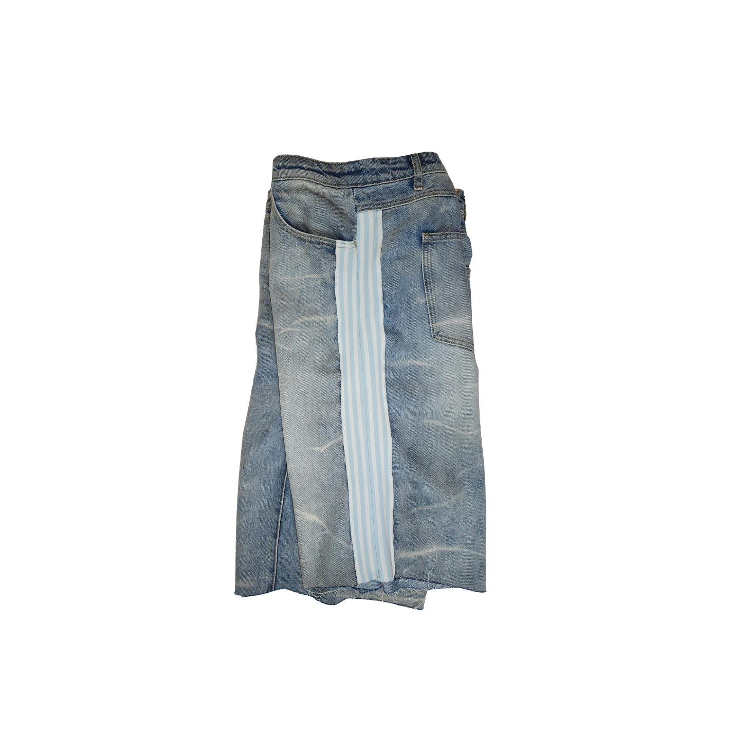 Baggy Pollution Jean Shorts Sky-colored