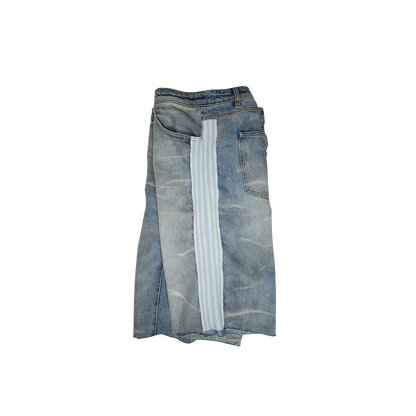 Baggy Pollution Jean Shorts Sky-colored