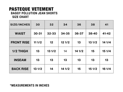 Baggy Pollution Jean Shorts Sky-colored