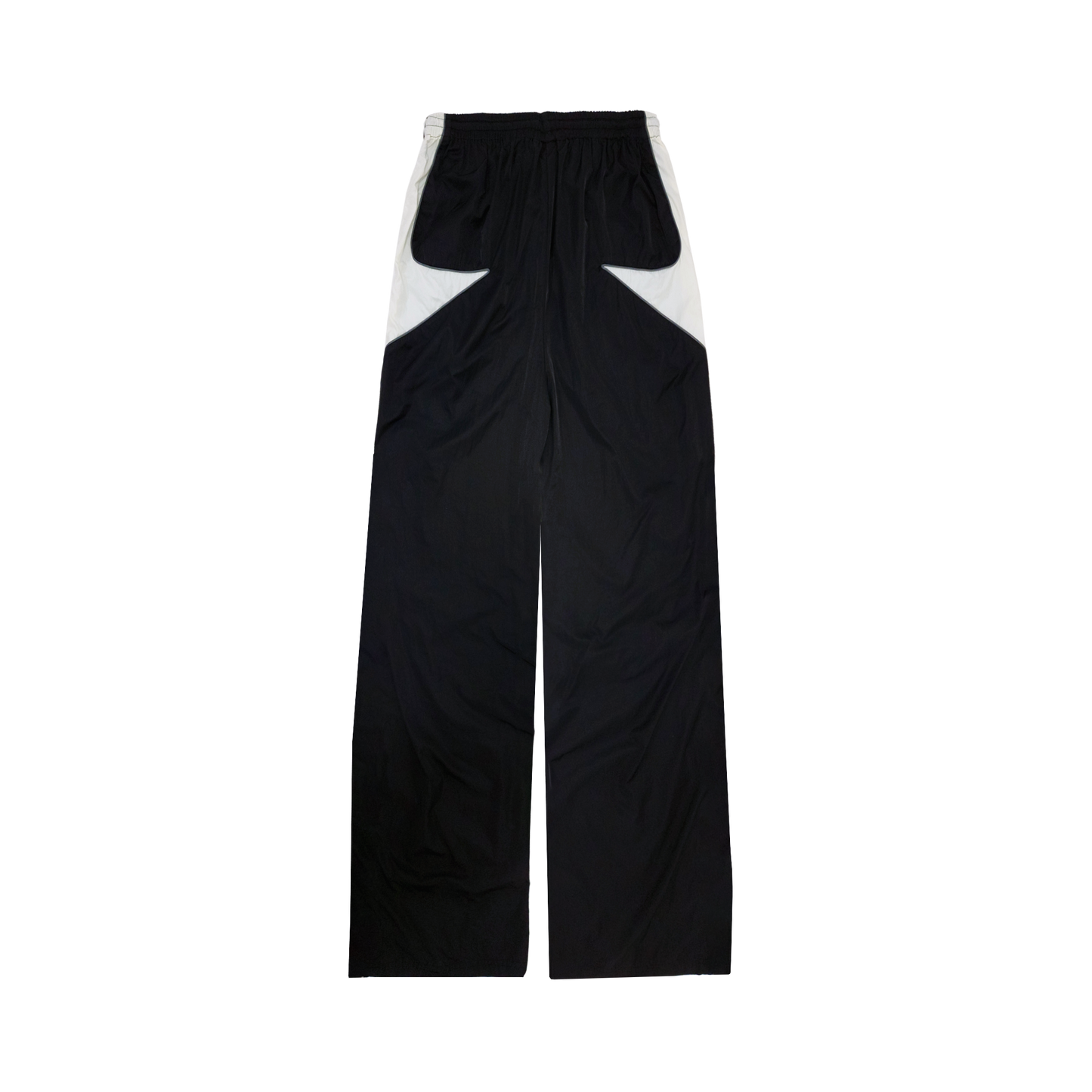 3-Tone Panel Nylon Twill Track Pants in Black/White