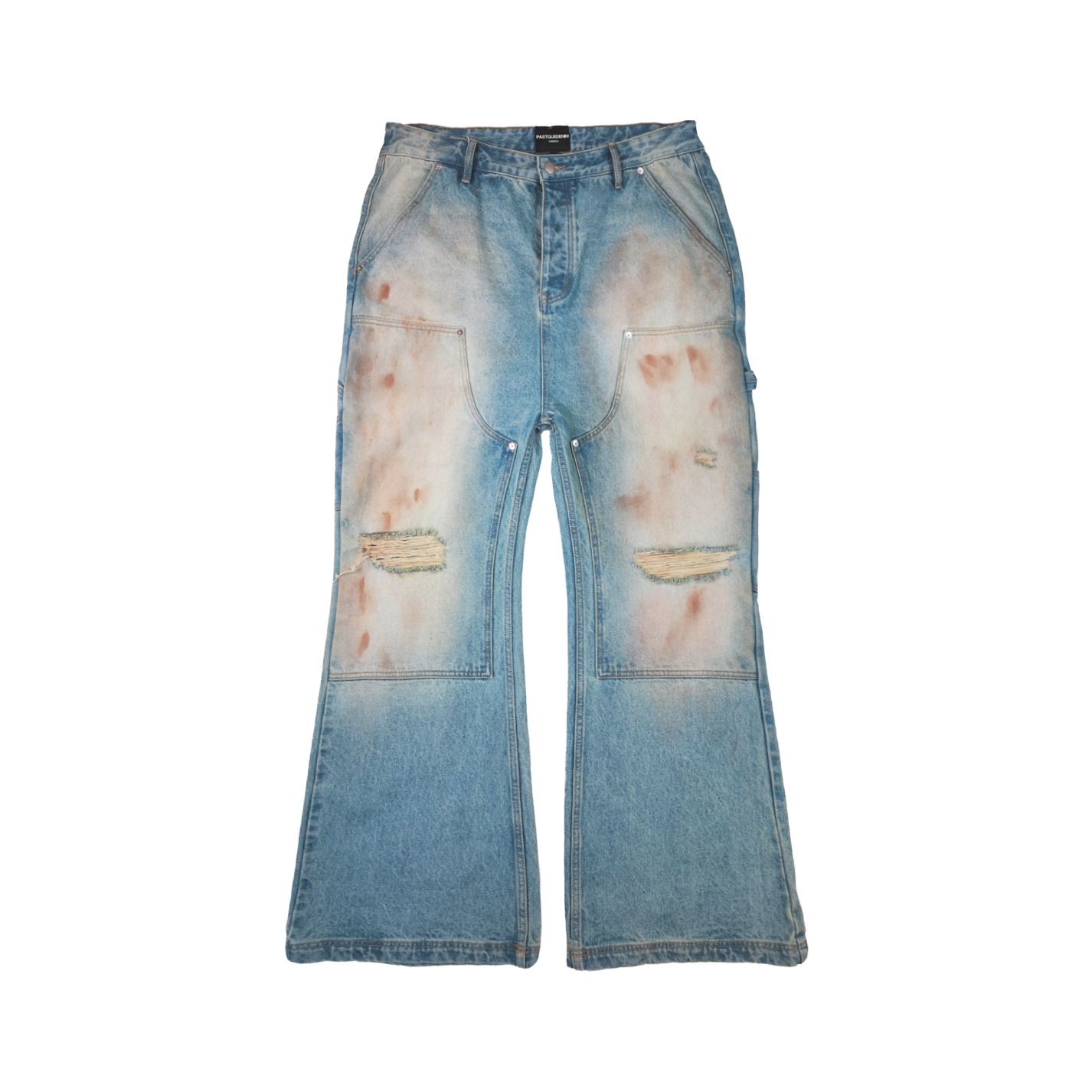 Mud Wash Flared Denim Pants