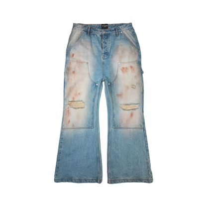 Mud Wash Flared Denim Pants