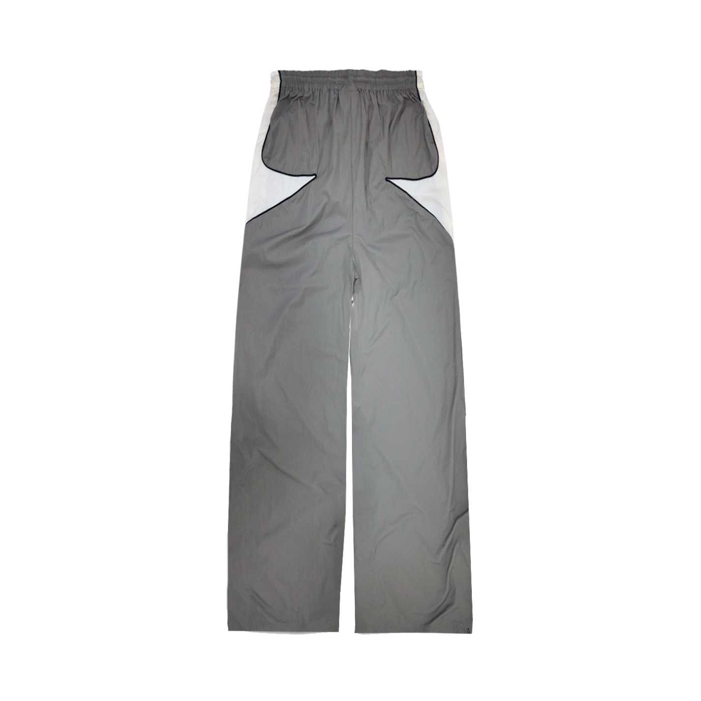 3-Tone Panel Nylon Twill Track Pants in Metal Gray