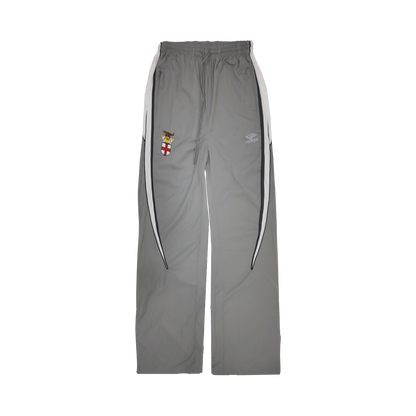 3-Tone Panel Nylon Twill Track Pants in Metal Gray