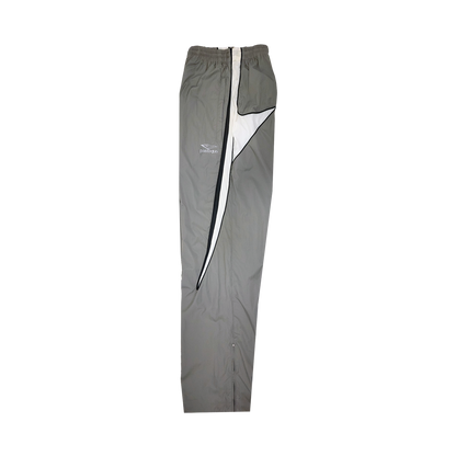 3-Tone Panel Nylon Twill Track Pants in Metal Gray