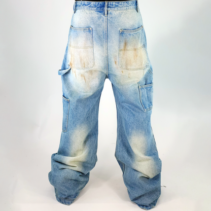 Mud Wash Flared Denim Pants