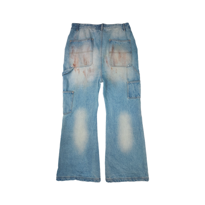 Mud Wash Flared Denim Pants
