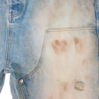 Mud Wash Flared Denim Pants
