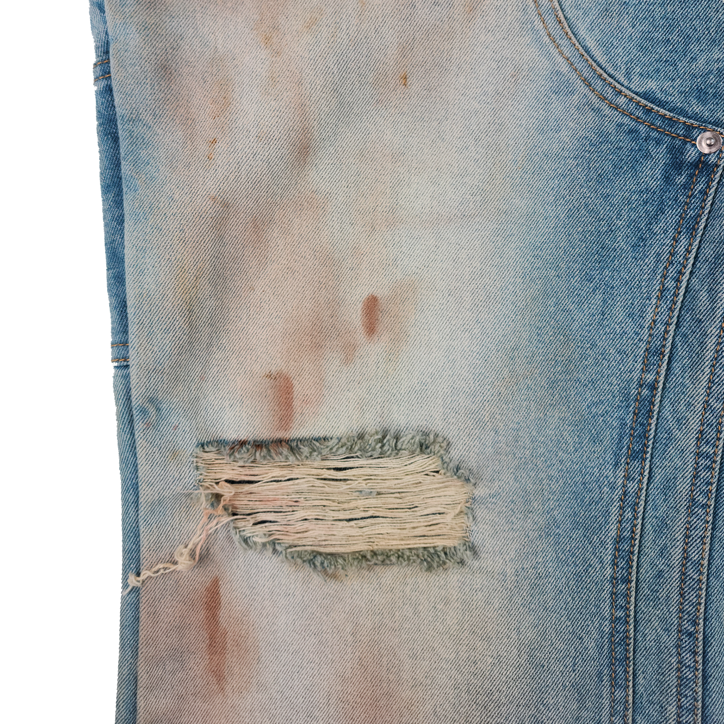 Mud Wash Flared Denim Pants