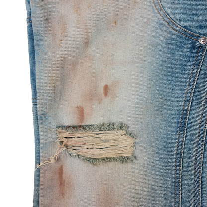 Mud Wash Flared Denim Pants