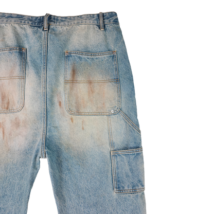 Mud Wash Flared Denim Pants